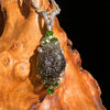 Moldavite & Green Chrome Diopside Pendant Sterling #6652-Moldavite Life