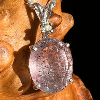 Moldavite & Harlequin Quartz Necklace Sterling #6722-Moldavite Life