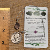 Moldavite & Harlequin Quartz Necklace Sterling #6722-Moldavite Life