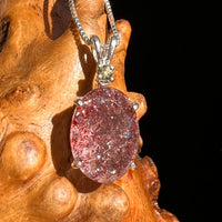 Moldavite & Harlequin Quartz Necklace Sterling #6723-Moldavite Life