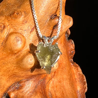 Moldavite Heart Necklace Sterling Silver #7253-Moldavite Life