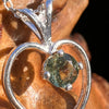 Moldavite Heart Necklace Sterling Silver #7867-Moldavite Life