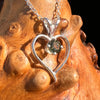 Moldavite Heart Necklace Sterling Silver #7867-Moldavite Life