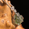 Moldavite & Herkimer Diamond Necklace Sterling #5477-Moldavite Life