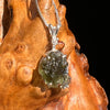 Moldavite & Herkimer Diamond Necklace Sterling #5479-Moldavite Life