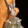 Moldavite & Herkimer Diamond Necklace Sterling #5485-Moldavite Life