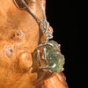 Moldavite & Herkimer Diamond Necklace Sterling #5485-Moldavite Life
