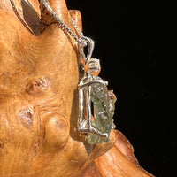 Moldavite & Herkimer Diamond Necklace Sterling #5487-Moldavite Life