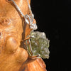 Moldavite & Herkimer Diamond Necklace Sterling #5490-Moldavite Life
