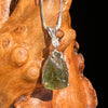 Moldavite & Herkimer Diamond Necklace Sterling #5491-Moldavite Life