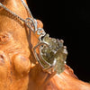 Moldavite & Herkimer Diamond Necklace Sterling #5493-Moldavite Life