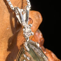 Moldavite & Herkimer Diamond Necklace Sterling #5500-Moldavite Life