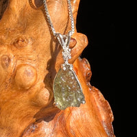 Moldavite & Herkimer Diamond Necklace Sterling #5502-Moldavite Life