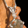 Moldavite & Herkimer Diamond Necklace Sterling #5503-Moldavite Life