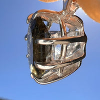 Moldavite & Herkimer Diamond Necklace Sterling #7653-Moldavite Life