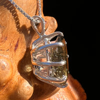 Moldavite & Herkimer Diamond Necklace Sterling #7653-Moldavite Life