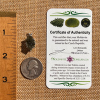 Moldavite & Herkimer Diamond Pendant Sterling #7527-Moldavite Life