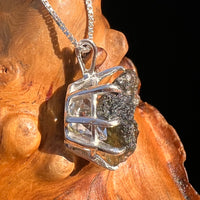Moldavite & Herkimer Diamond Pendant Sterling #7527-Moldavite Life