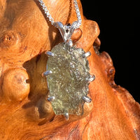 Moldavite & Herkimer Diamond Pendant Sterling #7528-Moldavite Life