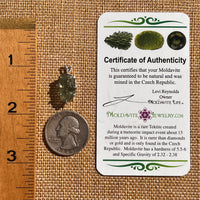 Moldavite & Herkimer Diamond Pendant Sterling #7528-Moldavite Life