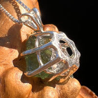 Moldavite & Herkimer Diamond Pendant Sterling #7529-Moldavite Life