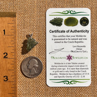 Moldavite & Herkimer Diamond Pendant Sterling #7529-Moldavite Life