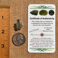 Moldavite & Herkimer Diamond Pendant Sterling #7530-Moldavite Life