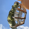 Moldavite & Herkimer Diamond Pendant Sterling #7531-Moldavite Life