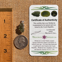 Moldavite & Herkimer Diamond Pendant Sterling #7531-Moldavite Life