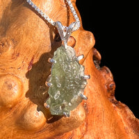 Moldavite & Herkimer Diamond Pendant Sterling #7532-Moldavite Life
