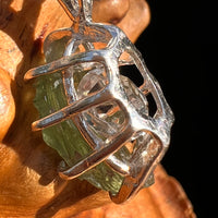 Moldavite & Herkimer Diamond Pendant Sterling #7532-Moldavite Life