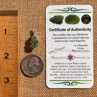 Moldavite & Herkimer Diamond Pendant Sterling #7532-Moldavite Life