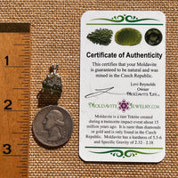 Moldavite & Herkimer Diamond Pendant Sterling #7650-Moldavite Life