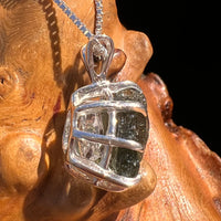 Moldavite & Herkimer Diamond Pendant Sterling #7651-Moldavite Life