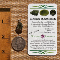 Moldavite & Herkimer Diamond Pendant Sterling #7651-Moldavite Life