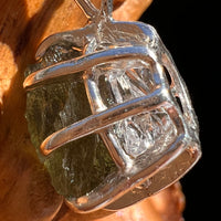 Moldavite & Herkimer Diamond Pendant Sterling #7651-Moldavite Life