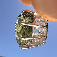 Moldavite & Herkimer Diamond Pendant Sterling #7651-Moldavite Life