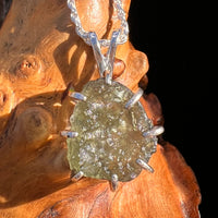 Moldavite & Herkimer Diamond Pendant Sterling #7845-Moldavite Life