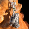 Moldavite & Meteorite Necklace Sterling Silver #7657-Moldavite Life