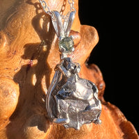 Moldavite & Meteorite Necklace Sterling Silver #7659-Moldavite Life
