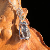 Moldavite & Meteorite Necklace Sterling Silver #7659-Moldavite Life