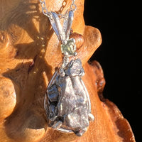 Moldavite & Meteorite Necklace Sterling Silver #7663-Moldavite Life