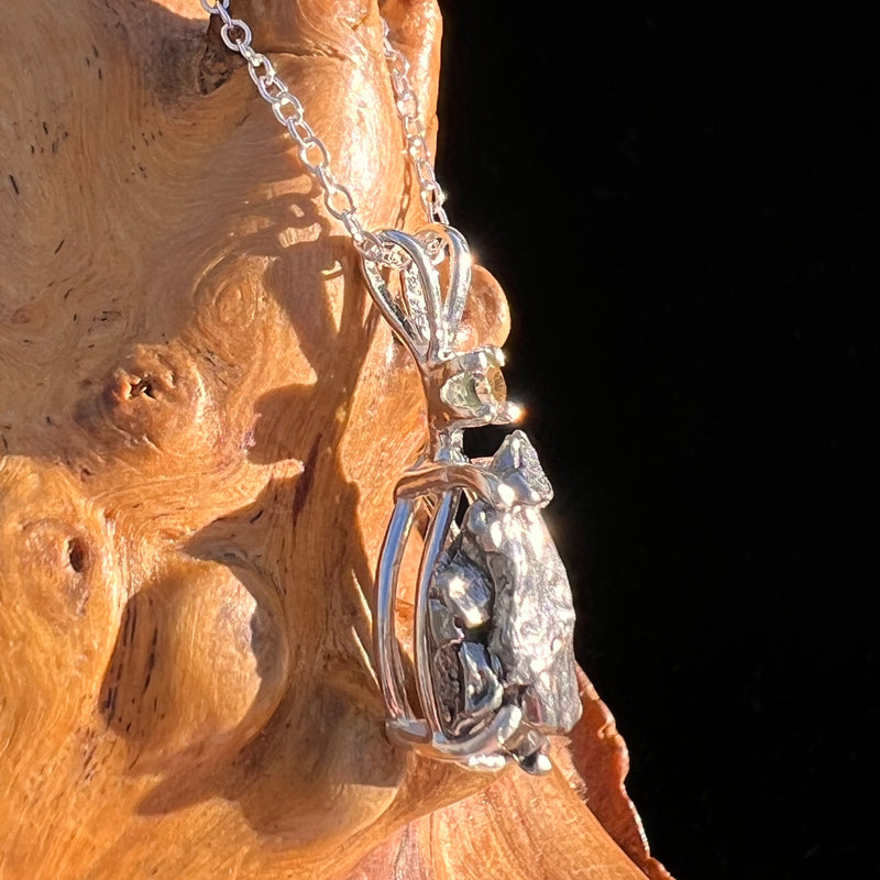 Moldavite & Meteorite Necklace Sterling Silver #7663-Moldavite Life