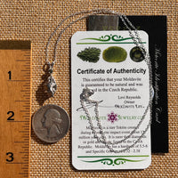 Moldavite & Meteorite Necklace Sterling Silver #7664-Moldavite Life