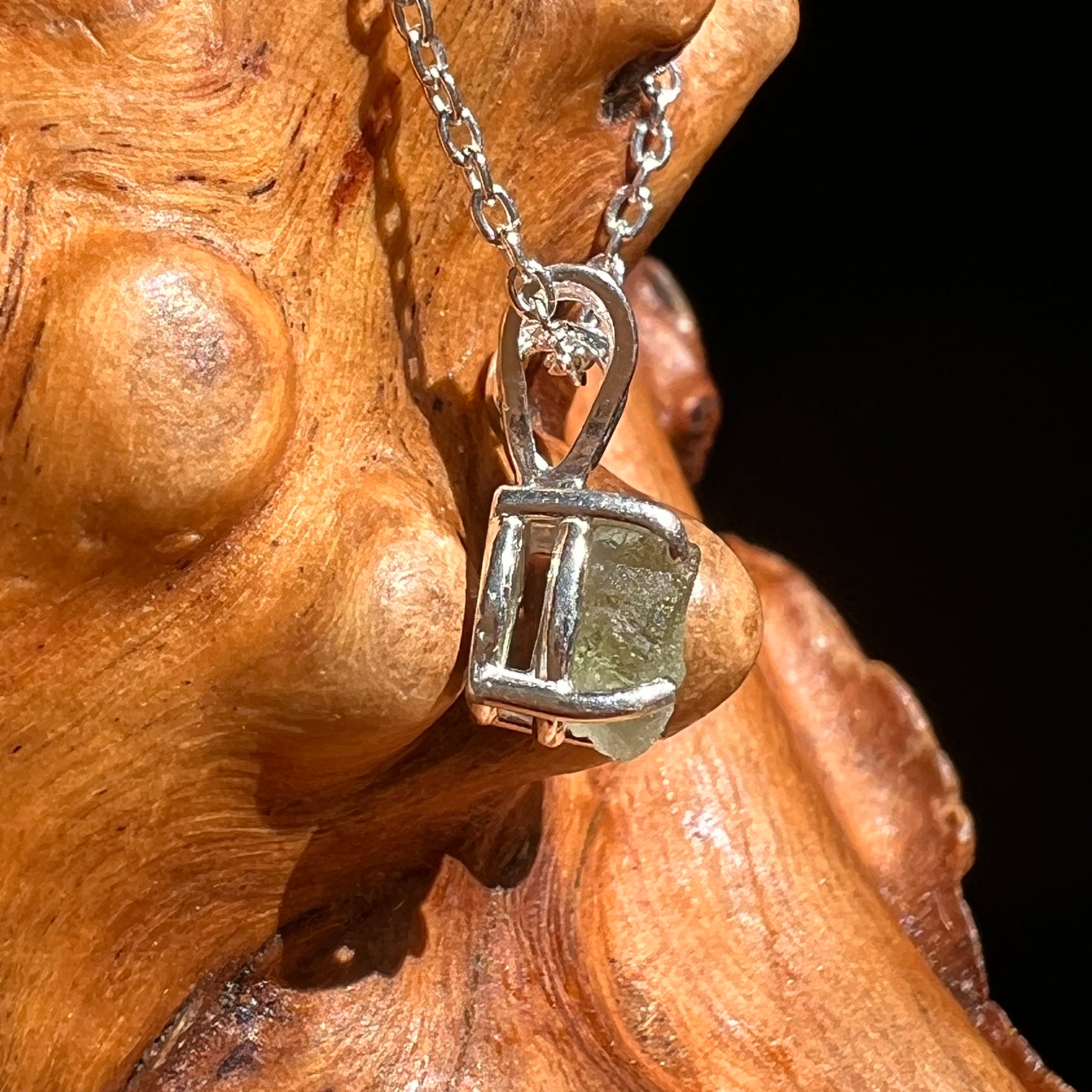 Moldavite Necklace Sterling Silver #7200-Moldavite Life