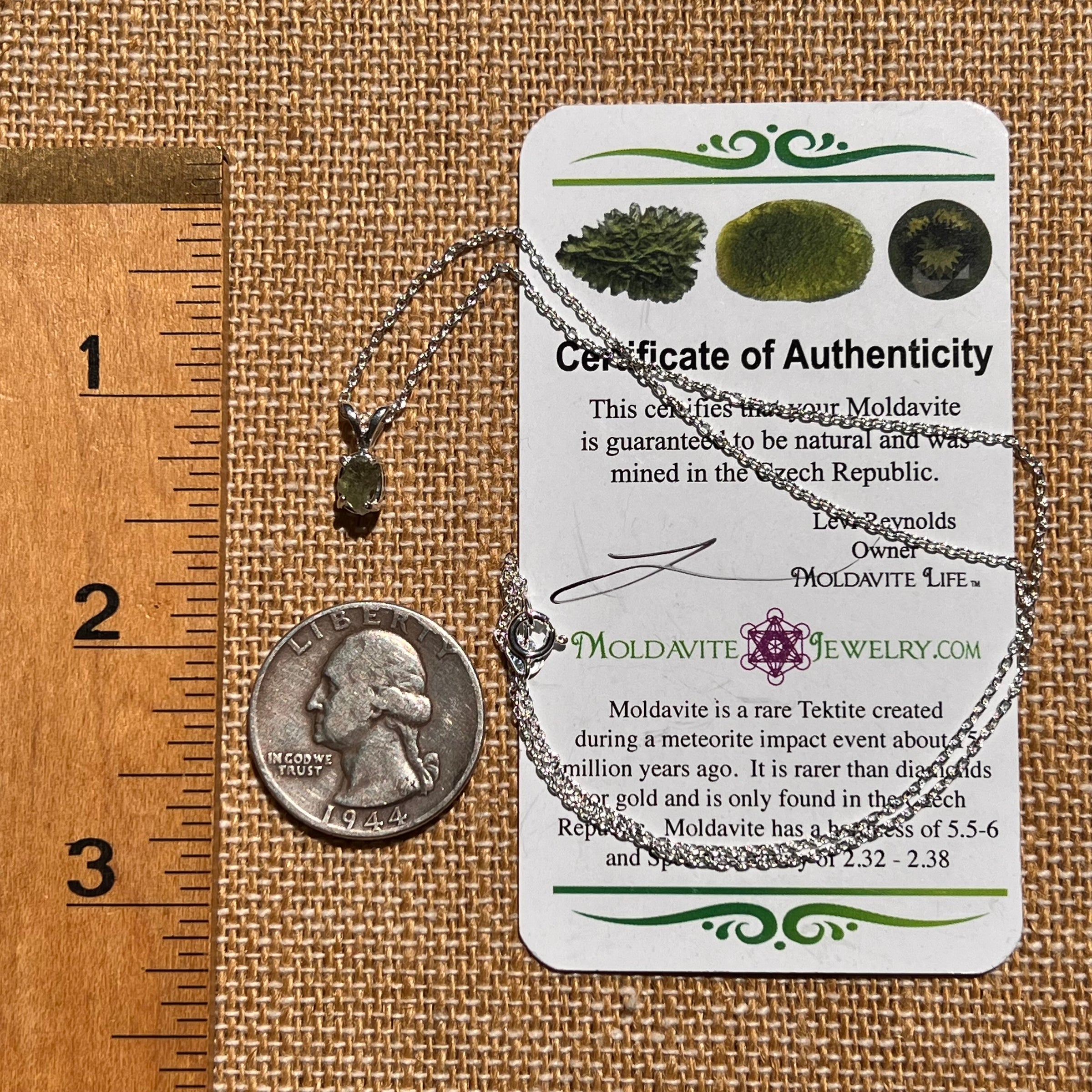 Moldavite Necklace Sterling Silver #7200-Moldavite Life