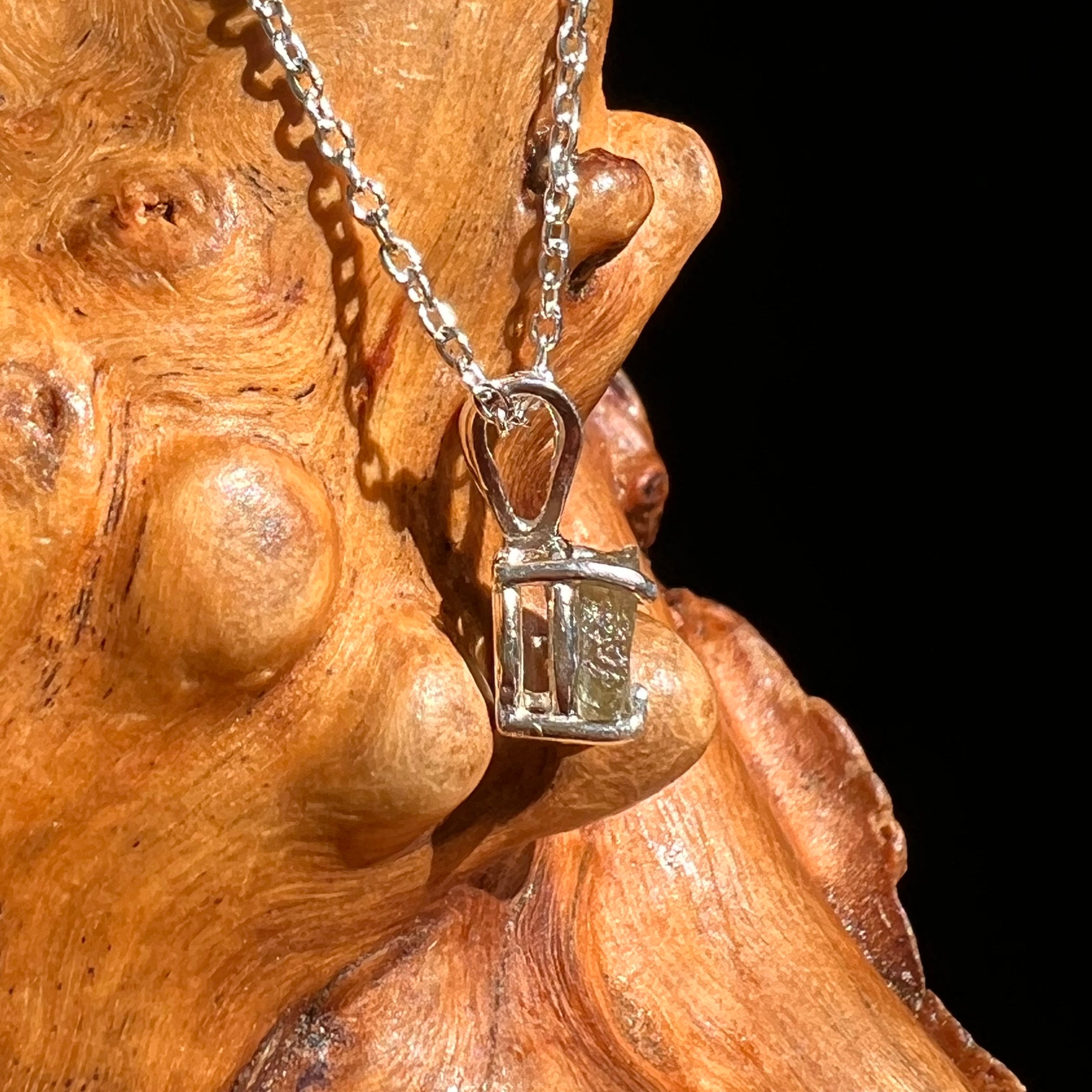 Moldavite Necklace Sterling Silver #7201-Moldavite Life