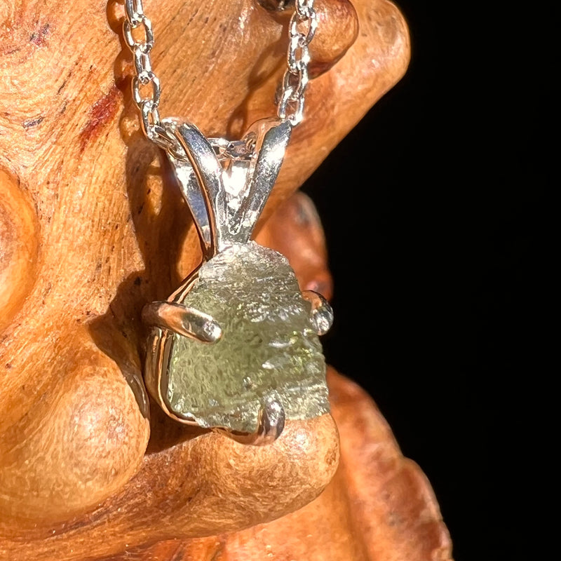 Moldavite Necklace Sterling Silver #7243-Moldavite Life