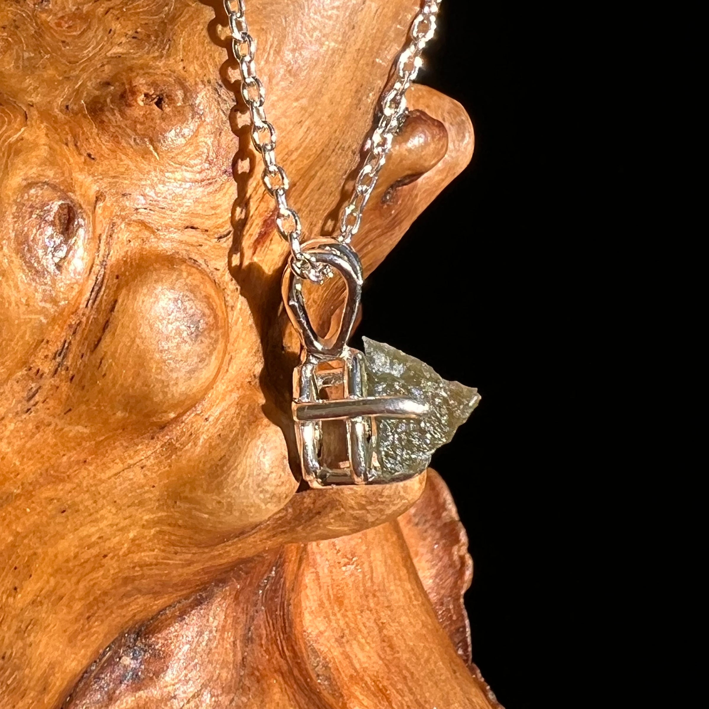 Moldavite Necklace Sterling Silver #7243-Moldavite Life