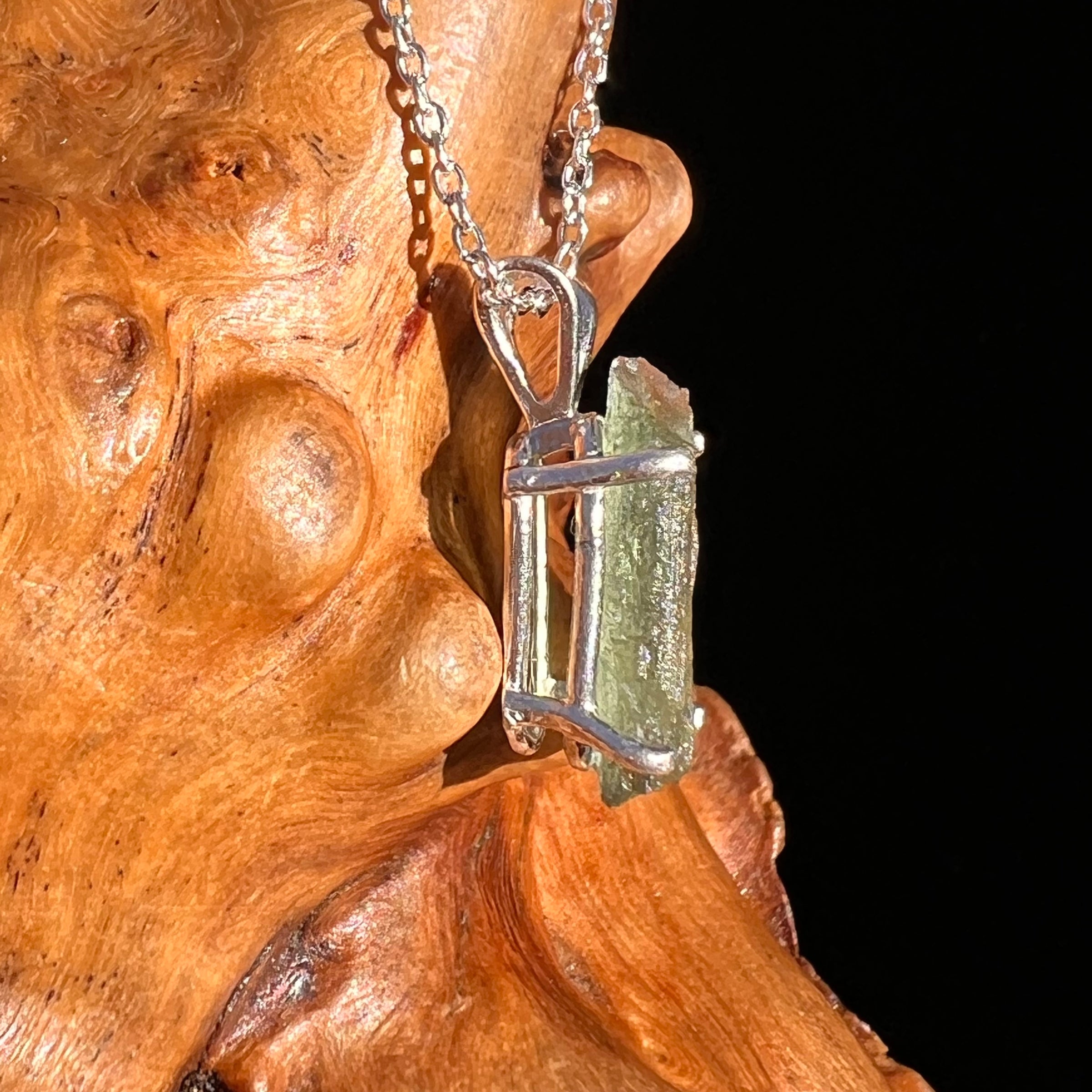 Moldavite Necklace Sterling Silver #7451-Moldavite Life